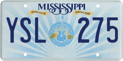 MS license plate YSL275