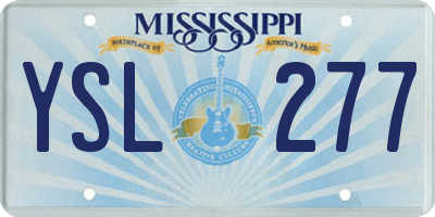 MS license plate YSL277
