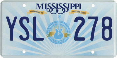 MS license plate YSL278