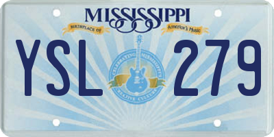 MS license plate YSL279