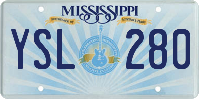 MS license plate YSL280