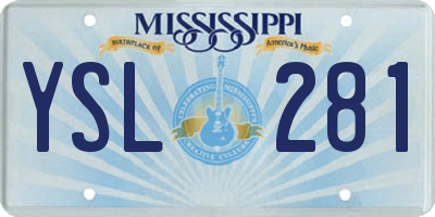 MS license plate YSL281