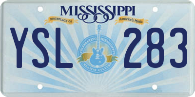 MS license plate YSL283