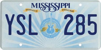 MS license plate YSL285