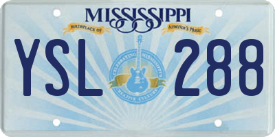 MS license plate YSL288