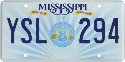 MS license plate YSL294