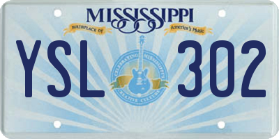 MS license plate YSL302