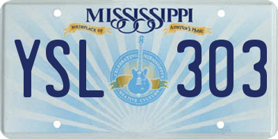 MS license plate YSL303