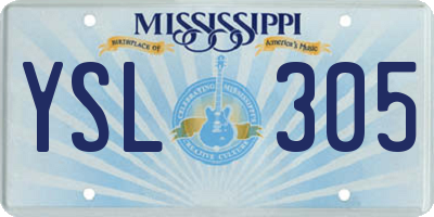 MS license plate YSL305