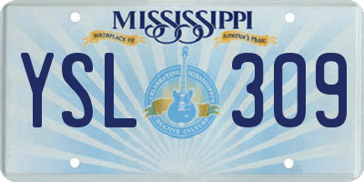MS license plate YSL309