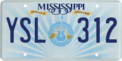 MS license plate YSL312