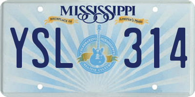 MS license plate YSL314