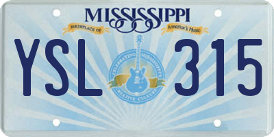 MS license plate YSL315