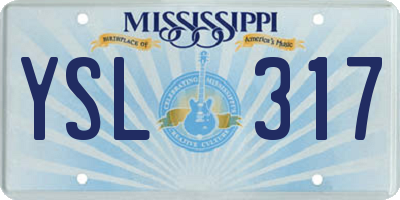 MS license plate YSL317