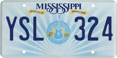 MS license plate YSL324