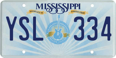 MS license plate YSL334