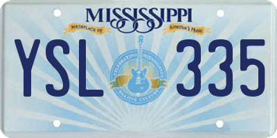MS license plate YSL335