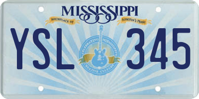 MS license plate YSL345