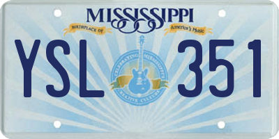 MS license plate YSL351