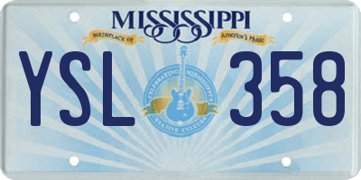 MS license plate YSL358