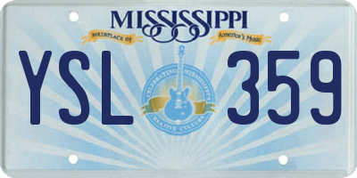 MS license plate YSL359