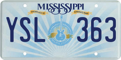 MS license plate YSL363