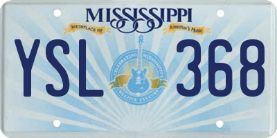 MS license plate YSL368