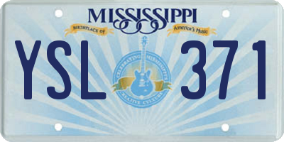 MS license plate YSL371