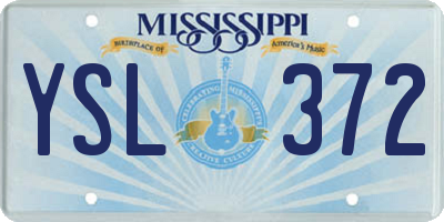 MS license plate YSL372