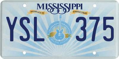 MS license plate YSL375