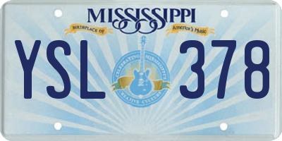 MS license plate YSL378
