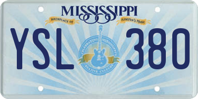 MS license plate YSL380