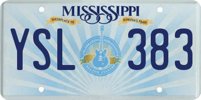 MS license plate YSL383