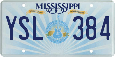 MS license plate YSL384