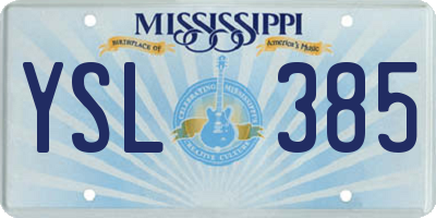 MS license plate YSL385