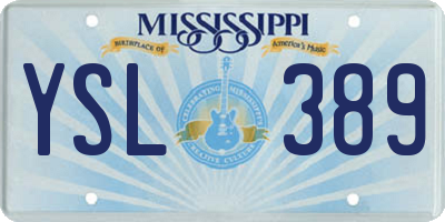 MS license plate YSL389
