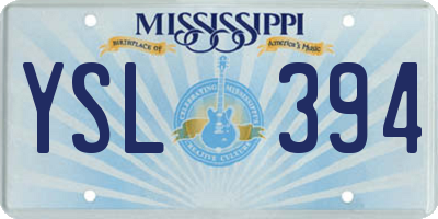 MS license plate YSL394