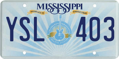 MS license plate YSL403