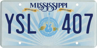 MS license plate YSL407