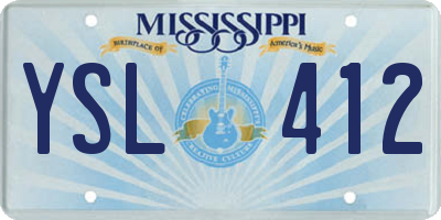 MS license plate YSL412