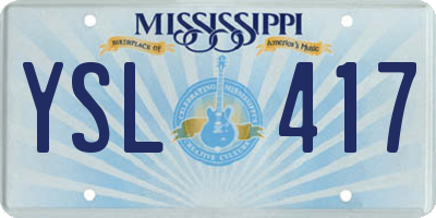 MS license plate YSL417