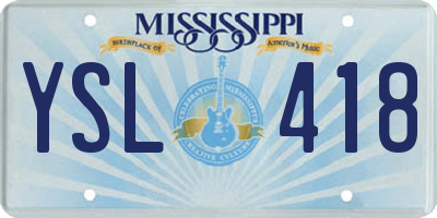 MS license plate YSL418