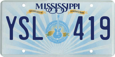 MS license plate YSL419