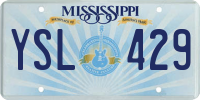 MS license plate YSL429