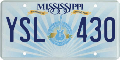 MS license plate YSL430