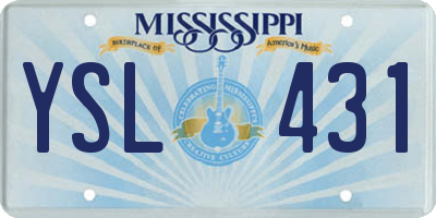 MS license plate YSL431