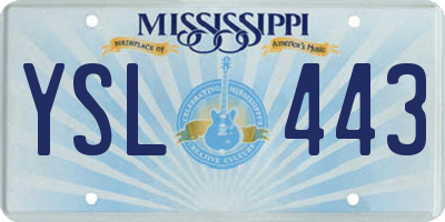 MS license plate YSL443