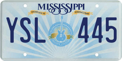 MS license plate YSL445