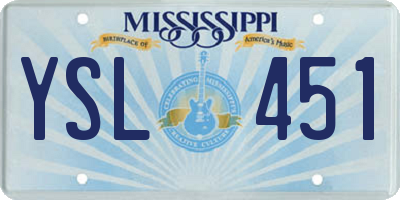 MS license plate YSL451