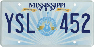 MS license plate YSL452